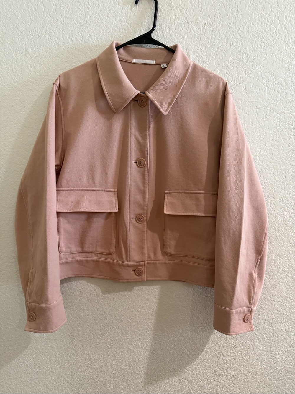 UNIQLO Pink Blush Utility Jacket  Button Front Cargo Pocket Small